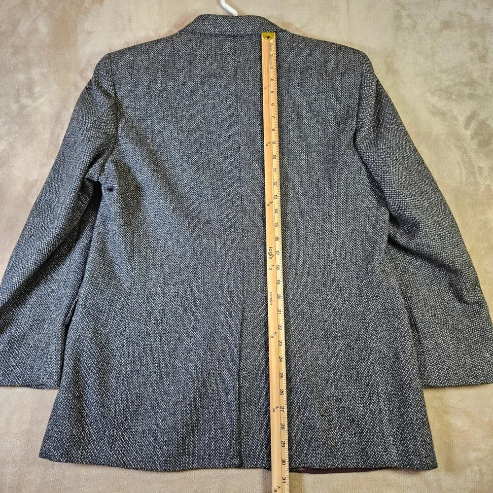 Austin Manor Mens Grey Tweed Blazer Sport Coat 44R Made in USA Two Button 4218-4